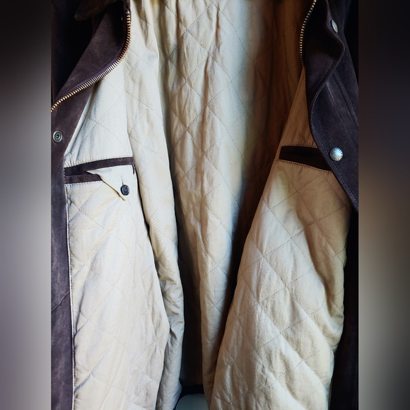 Men's Polo by Ralph Lauren Brown Leather Suede Jacket Coat Size 1XB Big & Tall - Picture 8 of 14